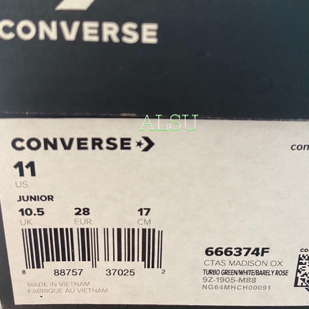 Converse 🔥SALE!🔥 Ctas Madison Low Canvas Turbo Green Shoes Kid’s Size 666374F - Picture 9 of 9